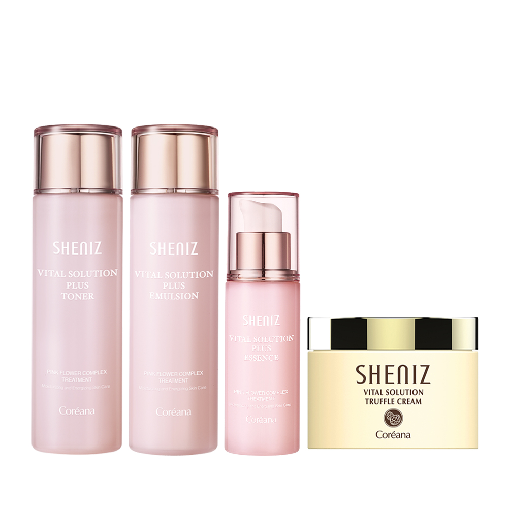[탄력강화]코리아나 쉬니즈 바이탈 스킨 토너 150ml+에멀젼 150ml+에센스 55ml+화이트 트러플 영양크림 100ml 39,900원