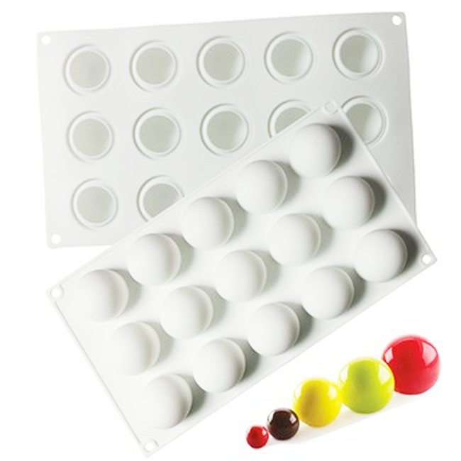 원형 구슬 볼 3.5cm 몰드 15구 베이킹 초콜렛 얼음 틀 실리콘몰드, 1개, 화이트 9,500원