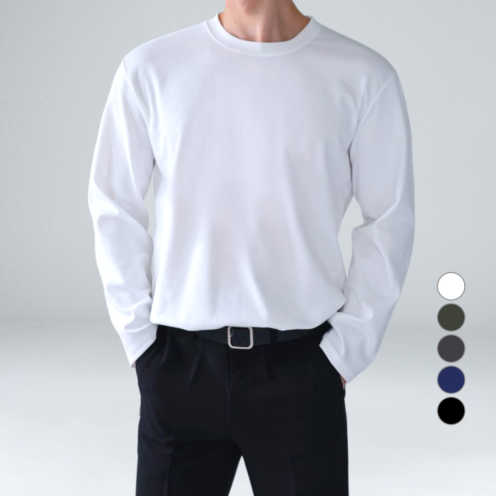 이브클로젯 남성용 구김없는 탄탄한 분또 빅사이즈 긴팔 티셔츠 6097-1 28,300원