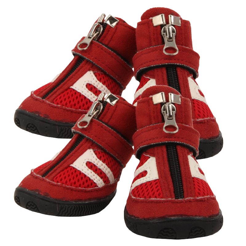 퍼피아 하이커슈즈 애완견 미끄럼방지 신발, 레드, 4개 23,000원