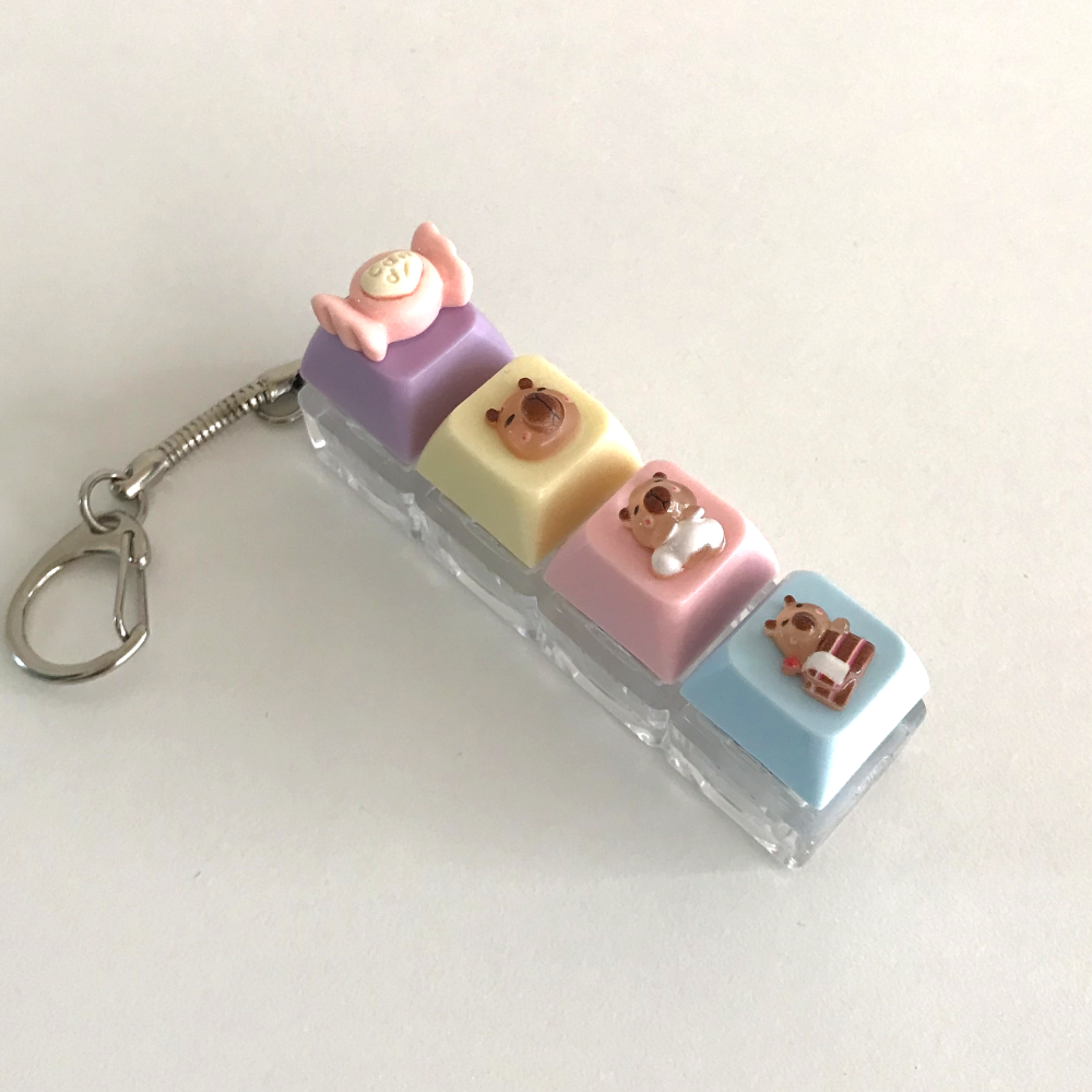 키보드 키캡 키링 4구, 1개, 30.핑크카피바라 7,900원