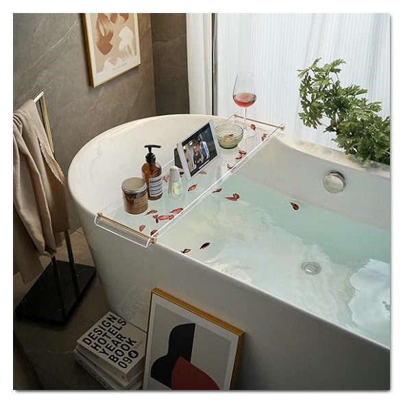 고급 아크릴 욕조 트레이 반신욕 거치대 욕조 덮개 핸드폰 거치대 포함 39,800원
