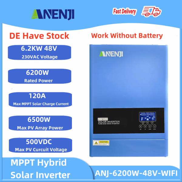 6.2KW 4KW 태양광 인버터 하이브리드 48V 24V 순수 사인파 그리드 오프 그리드 MPPT 100A/120A PV 60-500V 358,910원