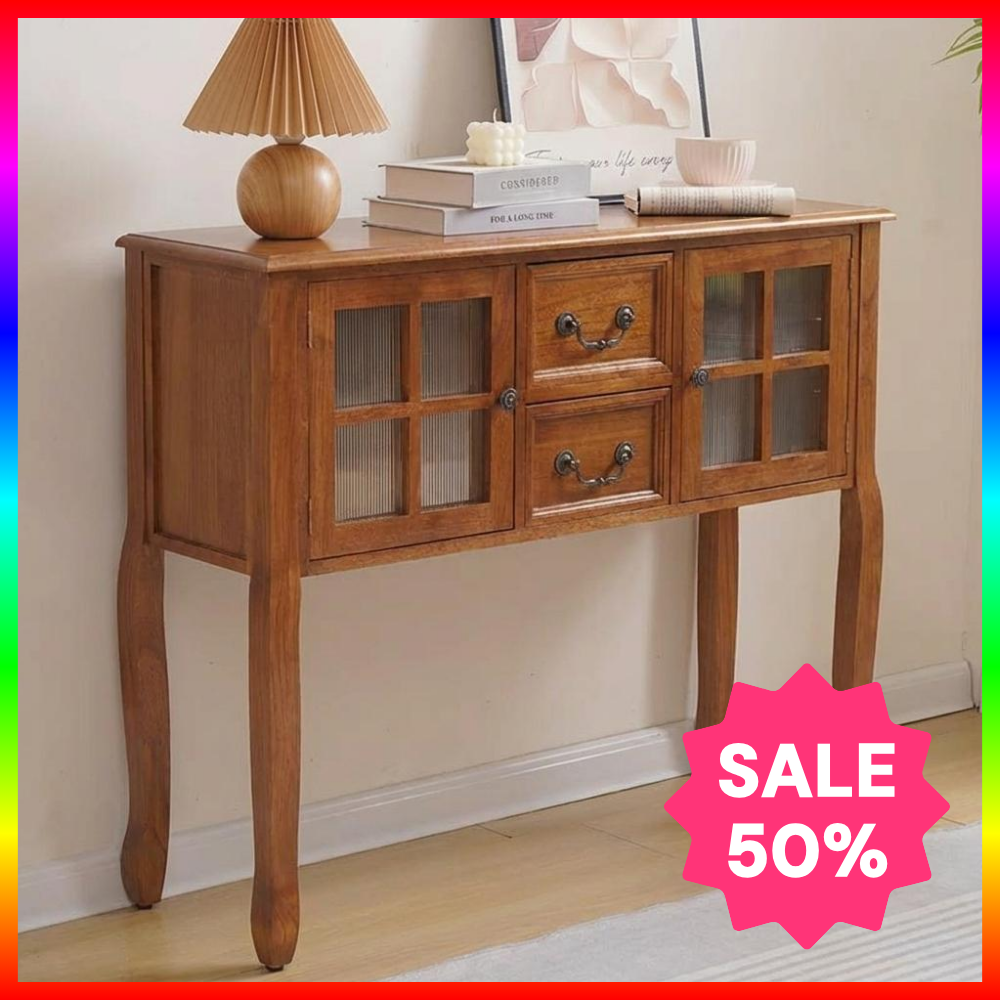 우암가구 엔틱콘솔 장식장 유럽풍 원목 수납장 현관 인테리어 가구, C.라이트월넛 148,000원