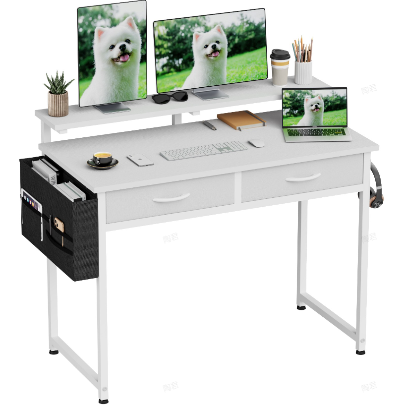 NBLUU 모니터 받침대 책상 서랍형 높이조절 책상, 화이트(White) 45,000원