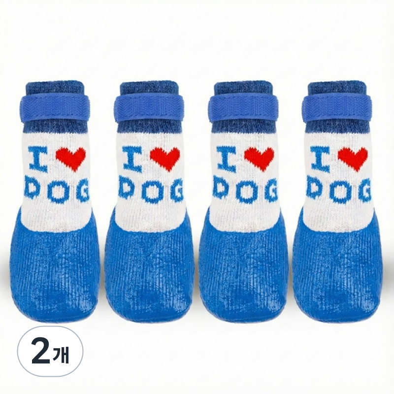 융풍 반려동물 신발 애완동물 방수 양말 실리콘 장화 보온 방수 미끄럼 방지, 2개, 파란색 43,580원