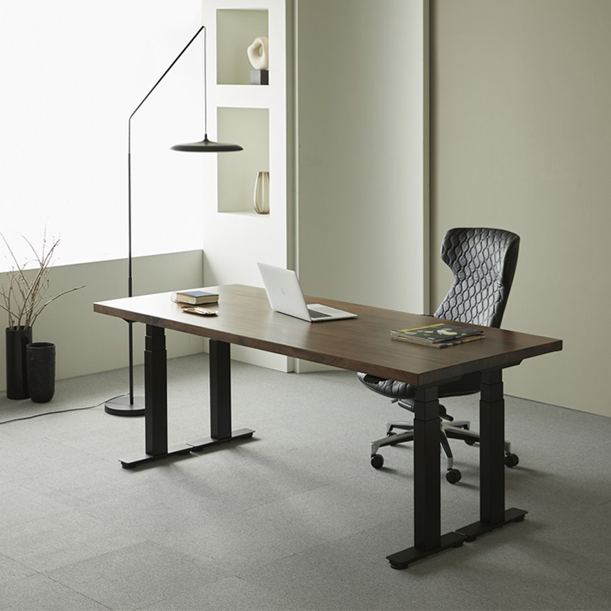 에렉투스 하드우드 원목상판 리낙 쿼드 모션데스크 월넛 2000x900x45 프리미엄 4,085,000원