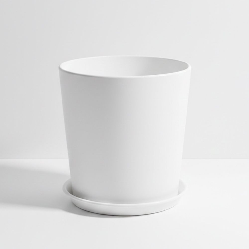 그린데이 무광 플레인 원형 화분 - 플라스틱 원형 디자인 인테리어 화분 화이트 분갈이, 화이트, 1개 9,900원