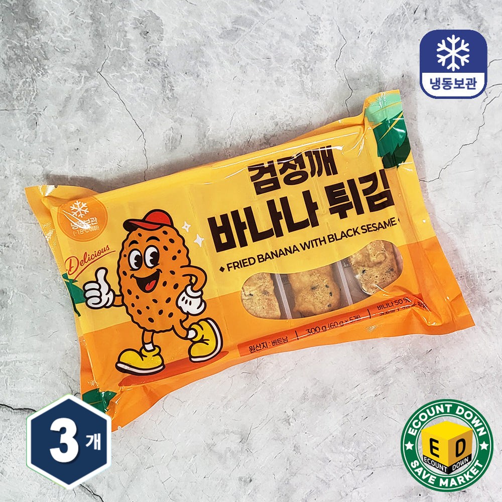 냉동 검정깨 바나나 튀김 (60gx5개), 3개, 300g, 현재가 20,500원