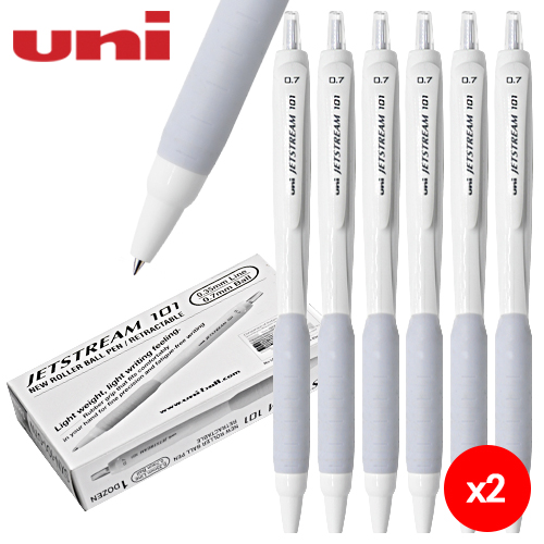 유니 제트스트림 101 볼펜 0.7 화이트색상 12개입, 1박스 18,000원