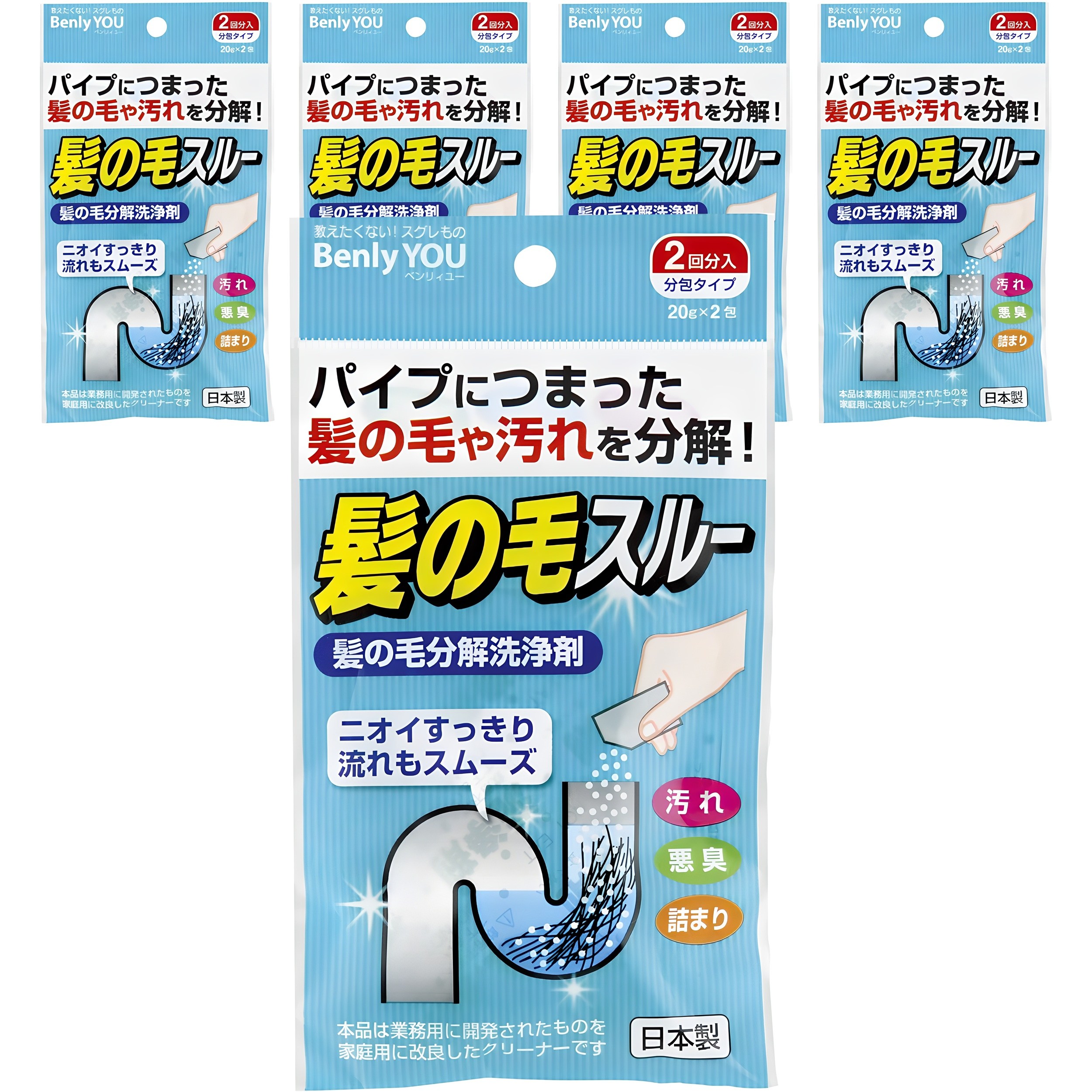 코쿠보 BenlyYou 머리카락 분해 배수구 세척제, 40g, 5개 8,790원