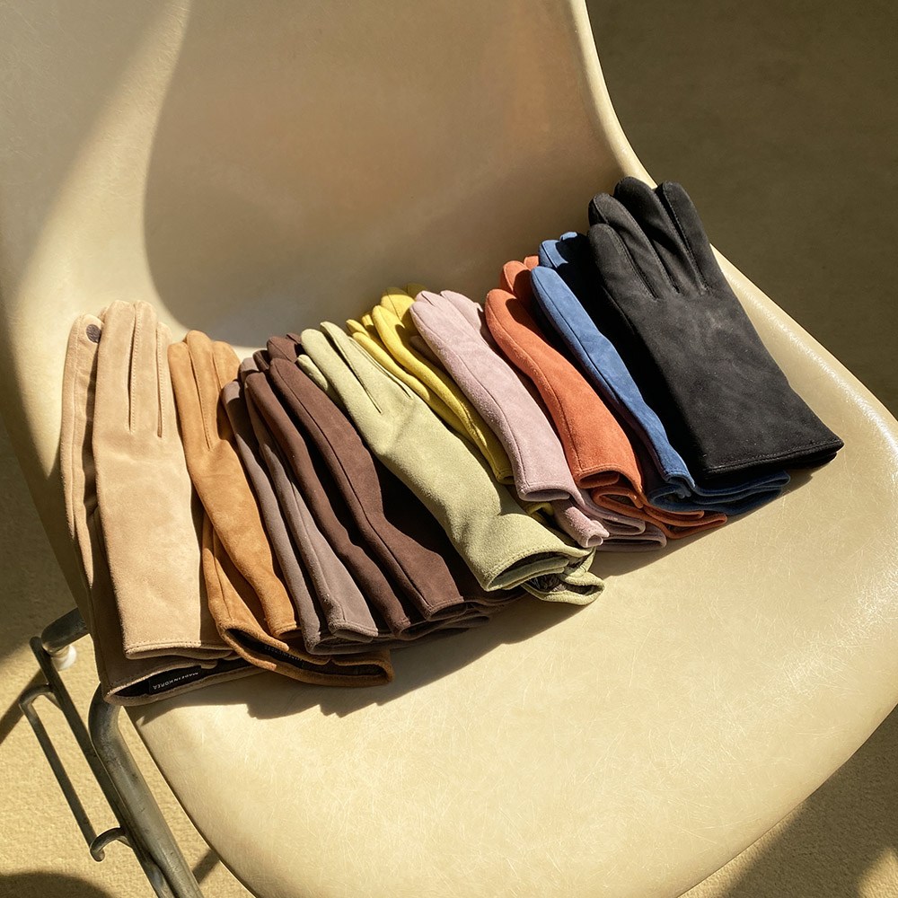 여성 천연 램스킨 양가죽 양피 레더 스웨이드 쎄무 장갑 38,000원