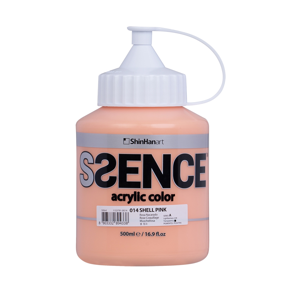 신한에쎈스 A시리즈 Bottle 아크릴컬러 물감 셸 핑크 014, 500ml, 1색 15,500원