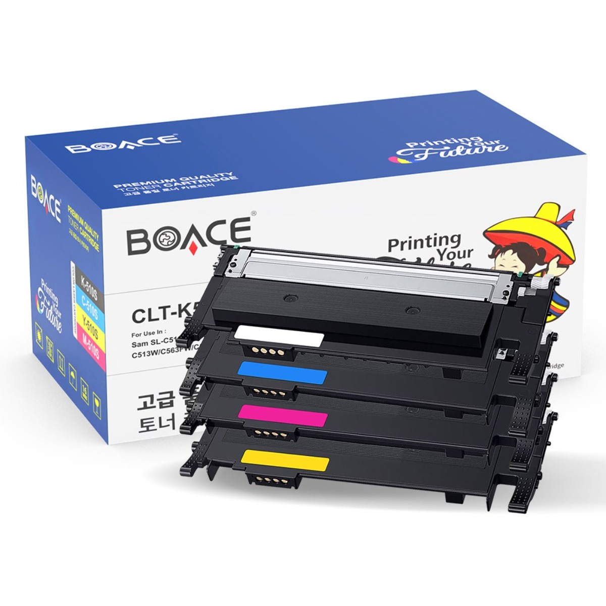 삼성 CLT-K510S 프린터 토너 컬러 4색세트 SL-C510/510W SL-C513/513W SL-C563FW/C563W 호환 토너, 1개, CLT-K510S 4색세트 41,500원
