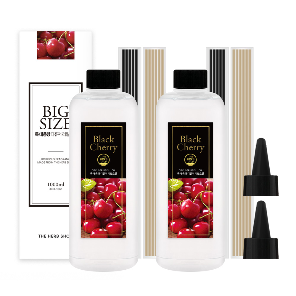 더허브샵 특대용량 디퓨저 리필오일, 2개, 블랙체리, 1000ml 40,500원