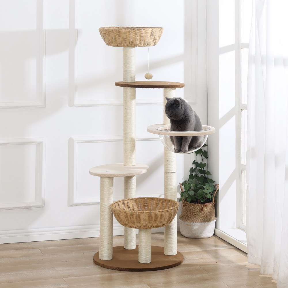 레브펫 고양이 수공예 바스켓 감성 해먹 캣타워 128,500원