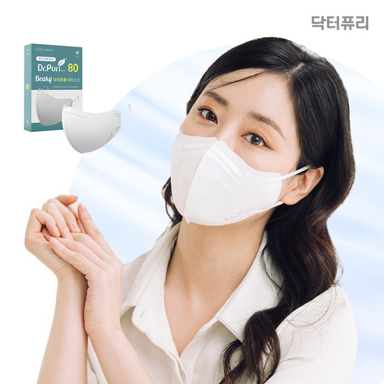 닥터퓨리 KF80 비키 새부리형 황사마스크 10입 (대형/중형) 화이트 베이지 그레이 블랙 컬러마스크 8,640원