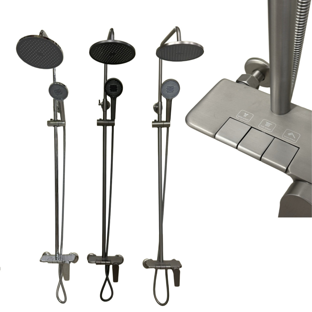무광 니켈 스테인리스 레인 해바라기 샤워기 수도 수전 세트 150,000원