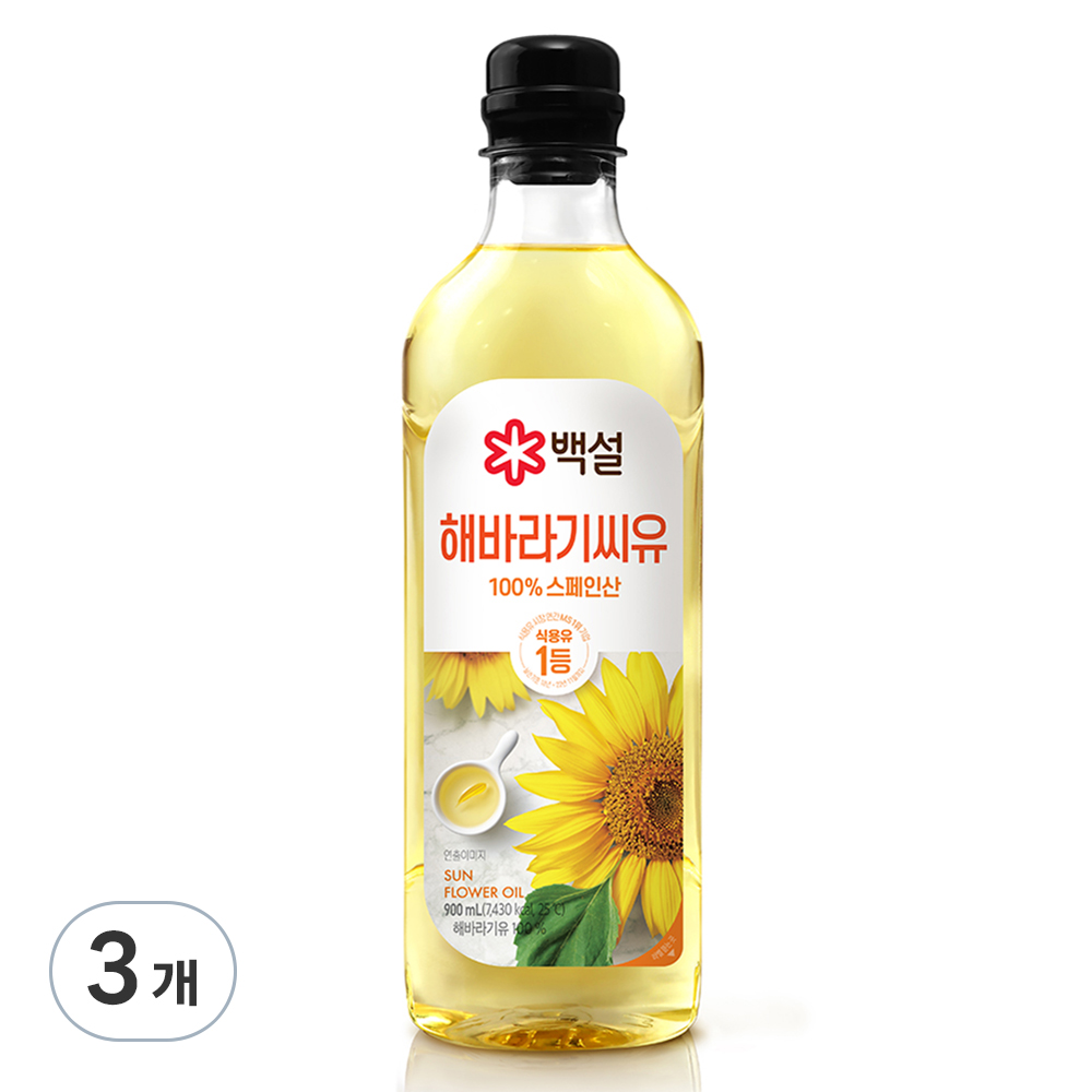 백설 해바라기유, 900ml, 3개 13,380원