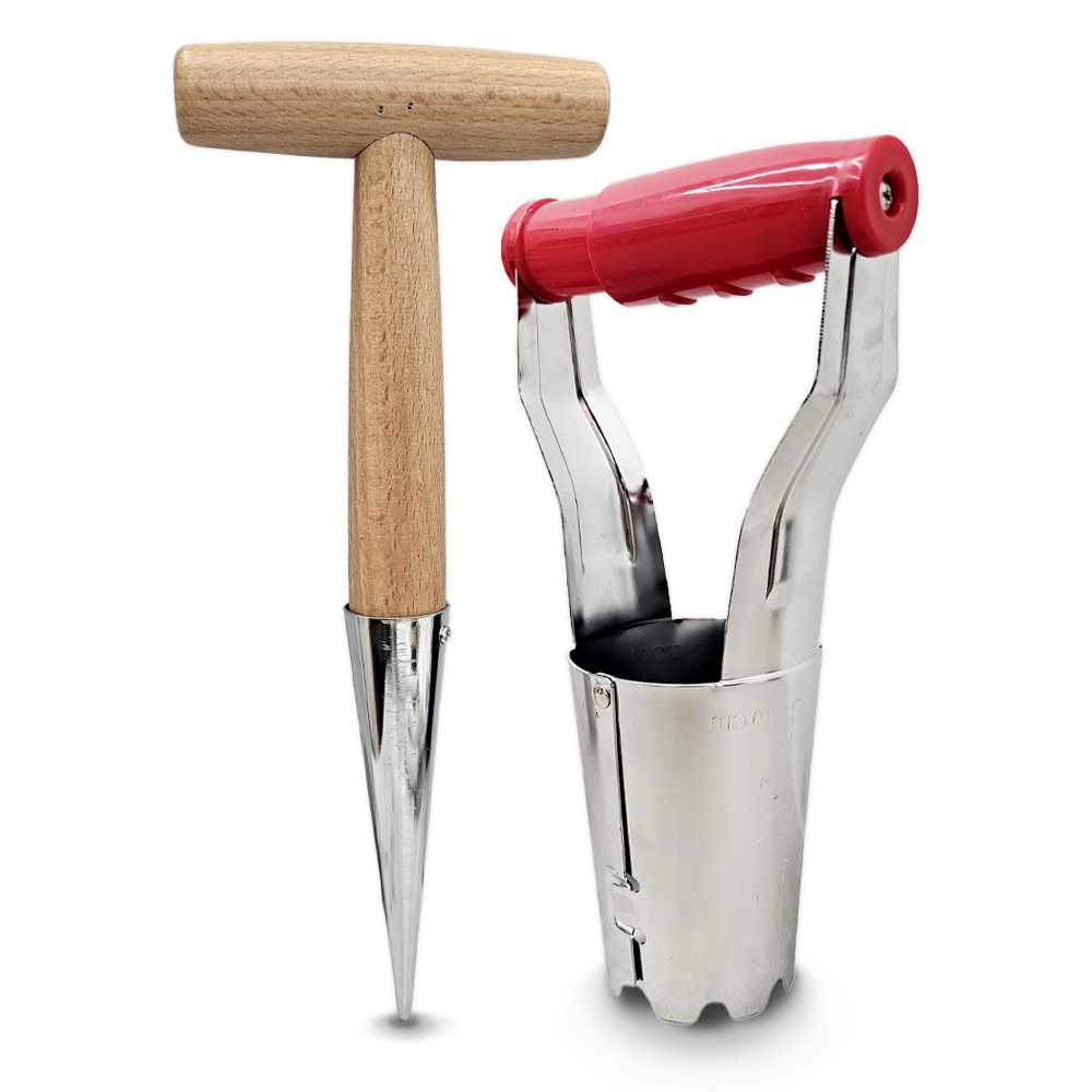 크롬도금 모종이식기 식재봉 세트 모종씨앗심기 분배기 구멍파기 모종천공기 모종심는기계 12,890원