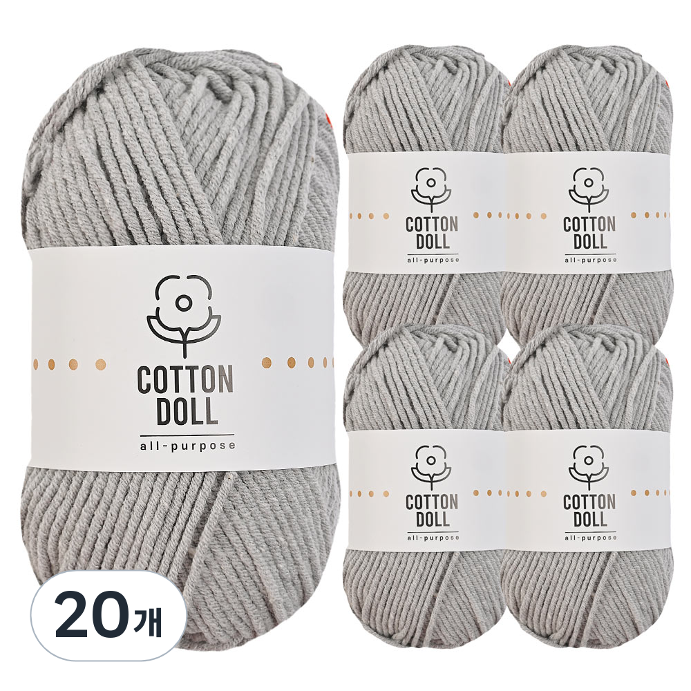 니뜨 코튼돌 뜨개실 50g, 19연그레이, 20개 51,000원