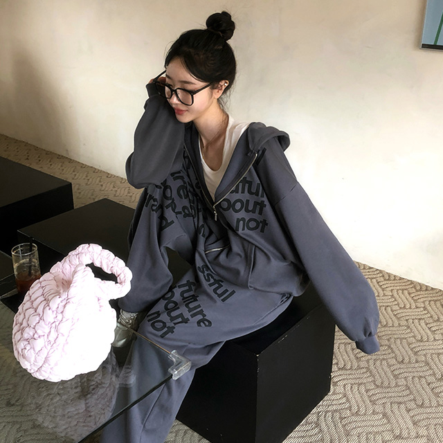 피니 (커플룩ok!,왕.박.시) 프로젝트 오버핏 레터링 트레이닝 set (4color) 후드집업 조거팬츠 와이드팬츠 오버핏 꾸안꾸 y2k 유니크 힙 남여공용 69,800원