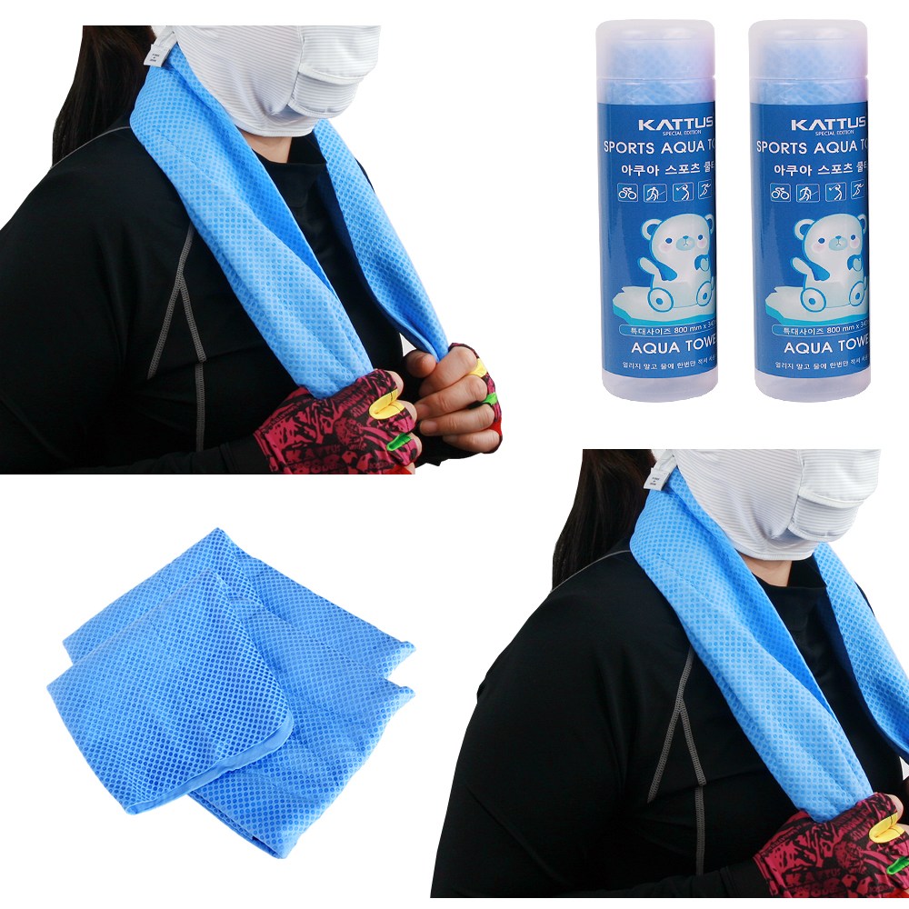 카투스 습식 스포츠타올 2pcs 1세트 대형사이즈 80 x 34 cm 15,600원