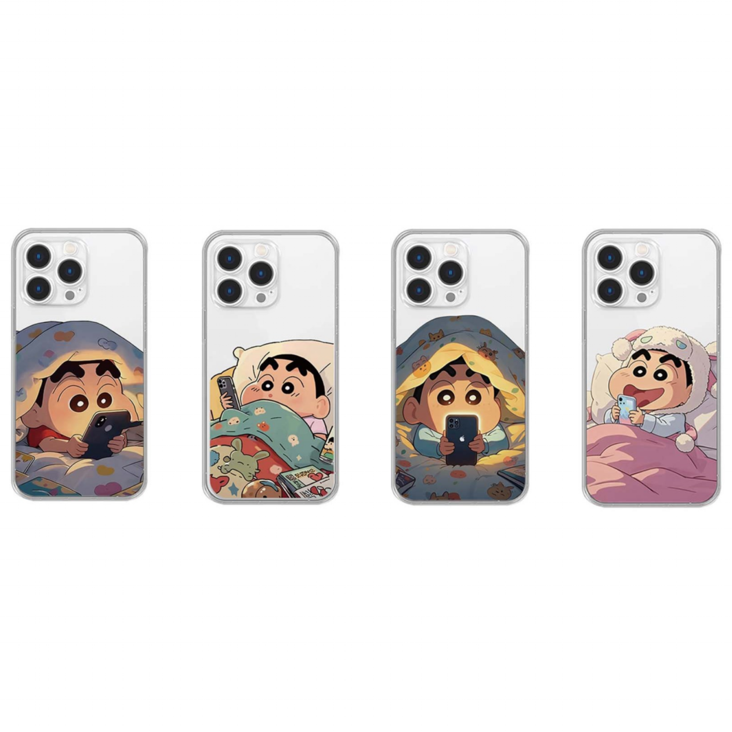 이불 속에 숨은 짱구 투명 케이스  갤럭시와 아이폰 투명 젤리 케이스 8,070원