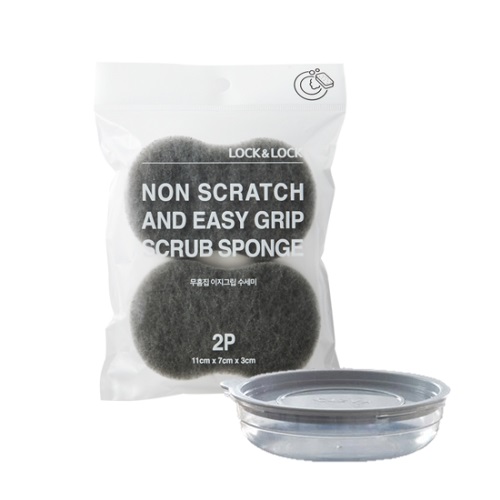 락앤락 무흠집 이지그립 수세미 2P [+가쯔 용기] 주방 스펀지 수세미 설거지 세척 솔 추천 3,500원