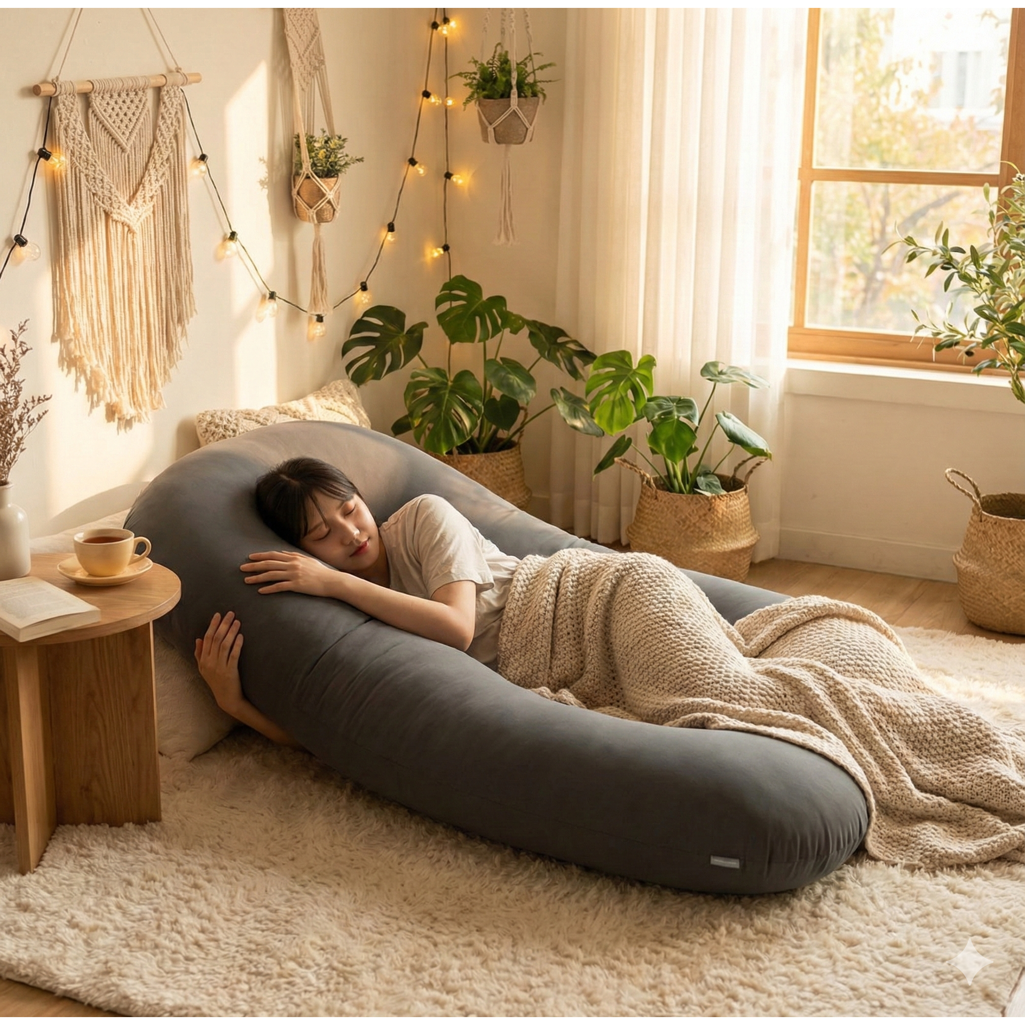 [온(ON)기] 불안과 외로움을 녹이는 위로, 딥 프레셔 수면 쿠션 말랑 쫀득 냉감 바디 필로, 쫀득 마약 바디필로우 U자형_그레이 45,000원