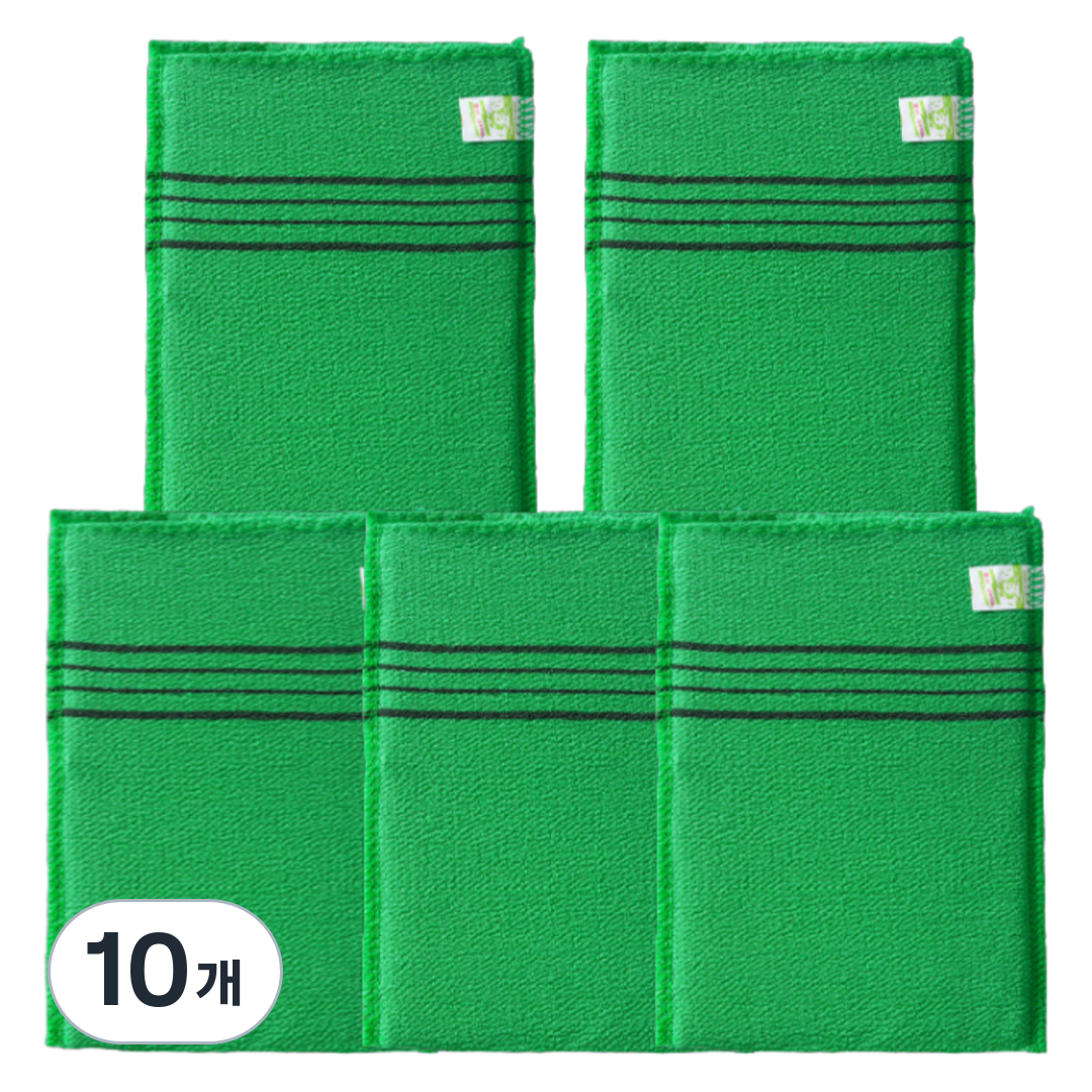 꾸지 고급 때밀이 이태리 타월, 그린, 10개, 1개입 9,400원