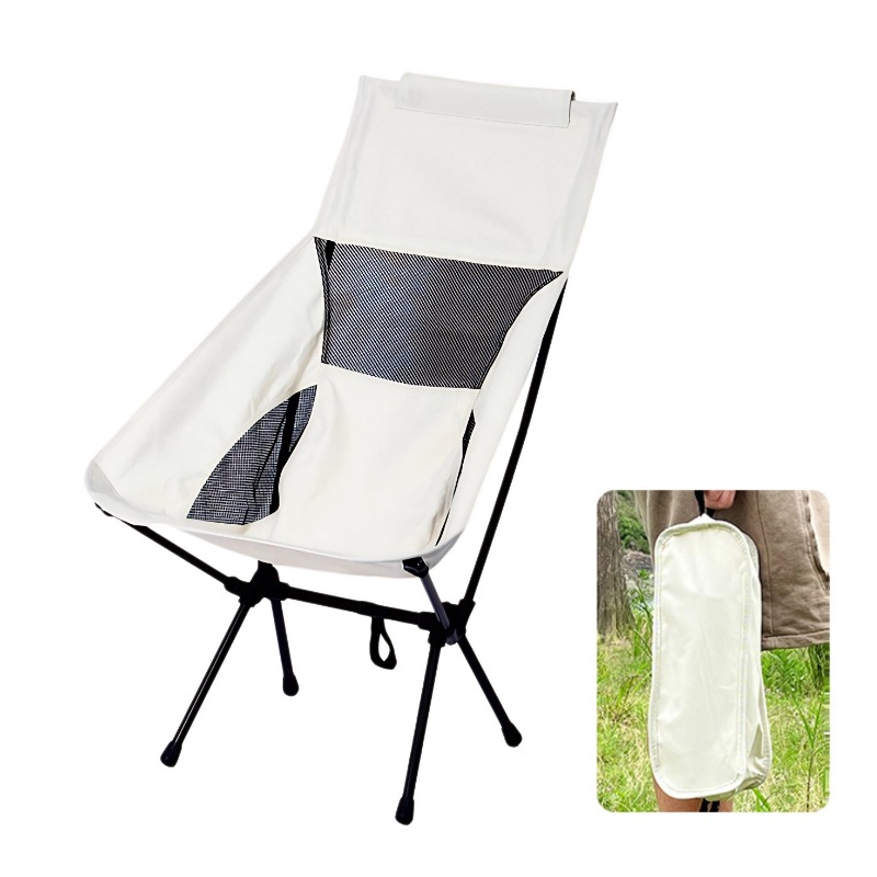 초경량 접이식 캠핑 의자 하이백 롱 릴렉스 체어 낚시 피크닉 차박 휴대용, 1개, 화이트 17,500원