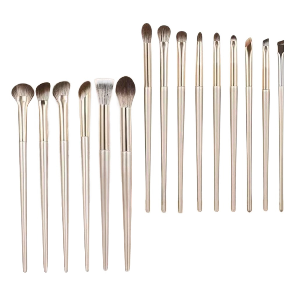 라이프앤미 메이크업 브러쉬 풀세트 17cm x 15p + 파우치 세트, 1세트, 골드 10,900원