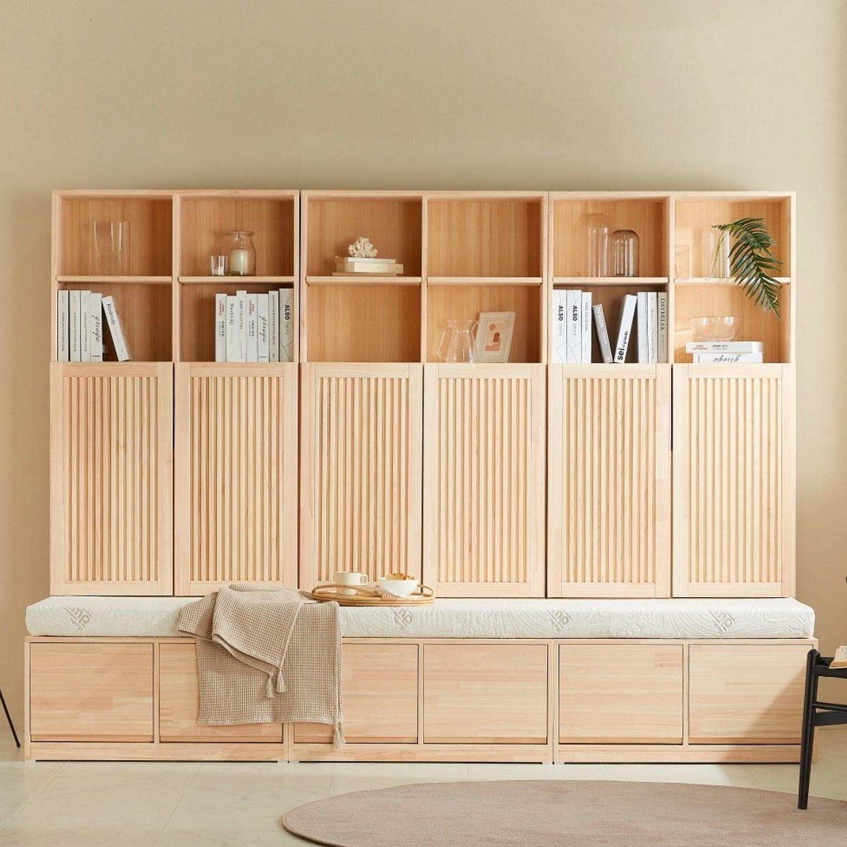 바르숲 다온 편백나무 원목 수납 벤치 책장형 소파 2700 3,317,000원