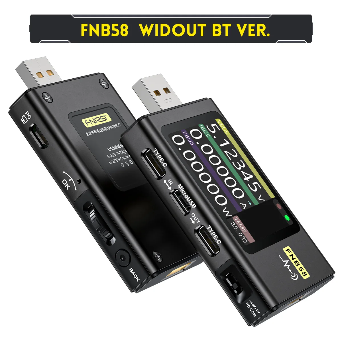 FNIRSI-FNB58 USB 테스터 전압계 TYPE-C 스내들 충전 감지 트리거 용량 측정 저항 87,800원