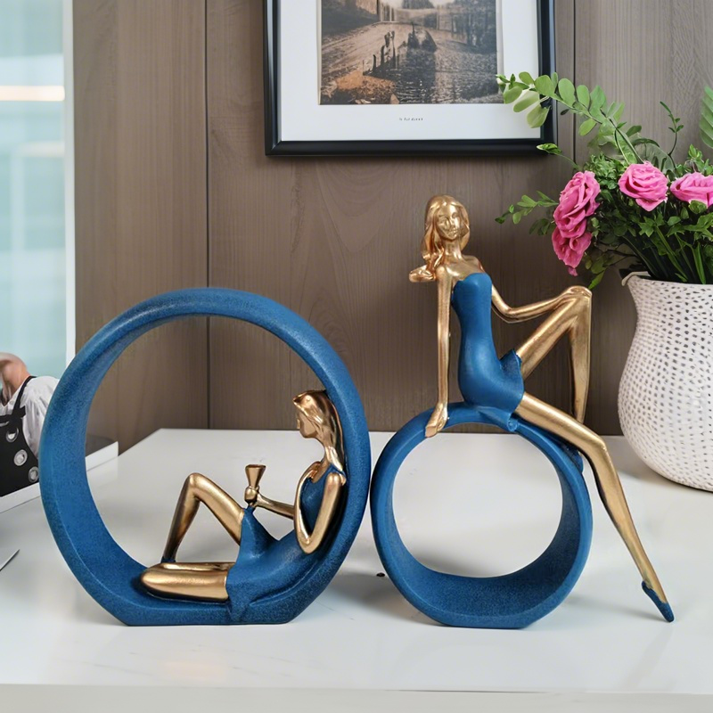 Sunwer 발레 여인 공예장식 조각상 개업선물 인테리어 소품, 푸른 색 26,800원