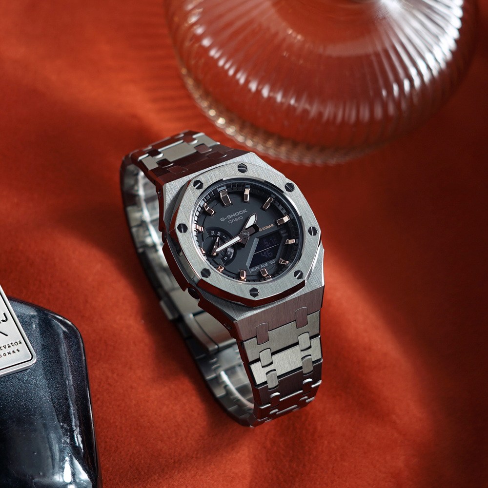 지샥 올블랙 GMA-S2100 미니 지얄오크 풀메탈 커스텀 전자시계 2종 (차콜/블랙), 현재가 219,000원