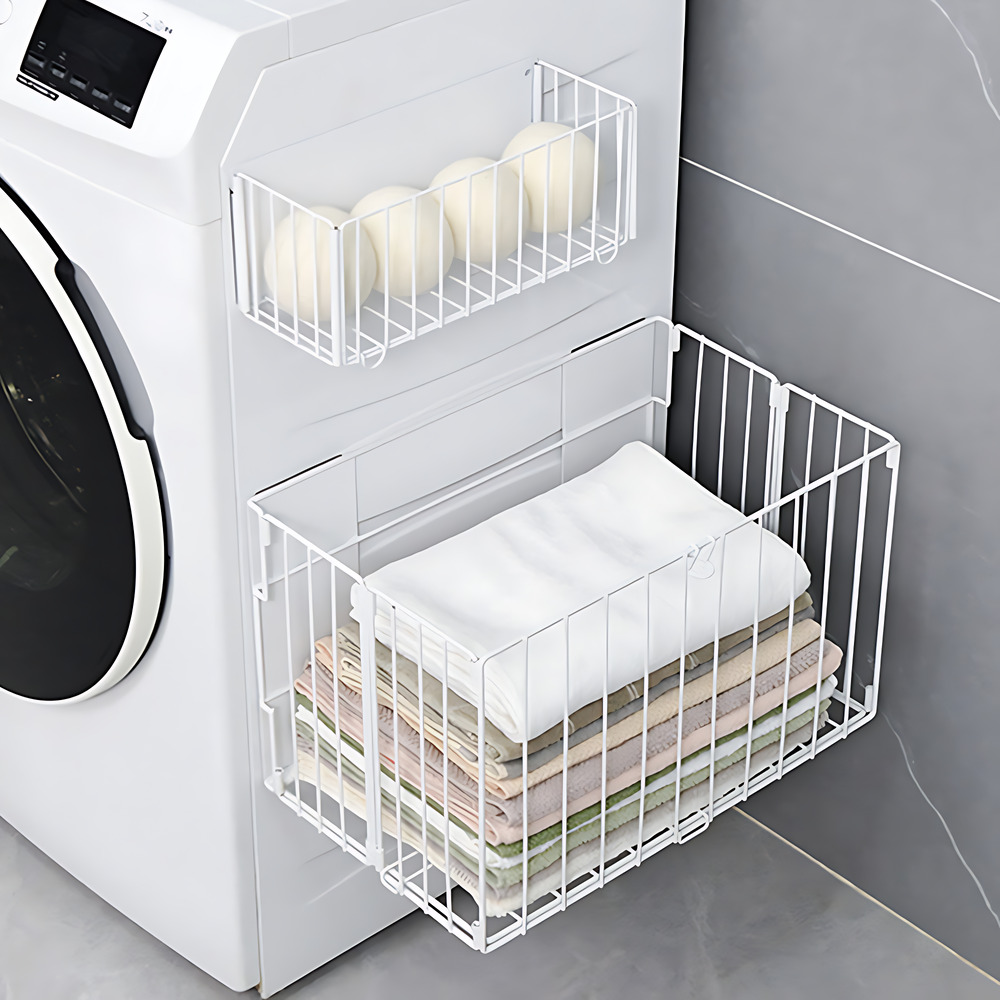 무타공마켓 세탁기 부착식 자석 대용량 빨래바구니, 화이트 19,900원