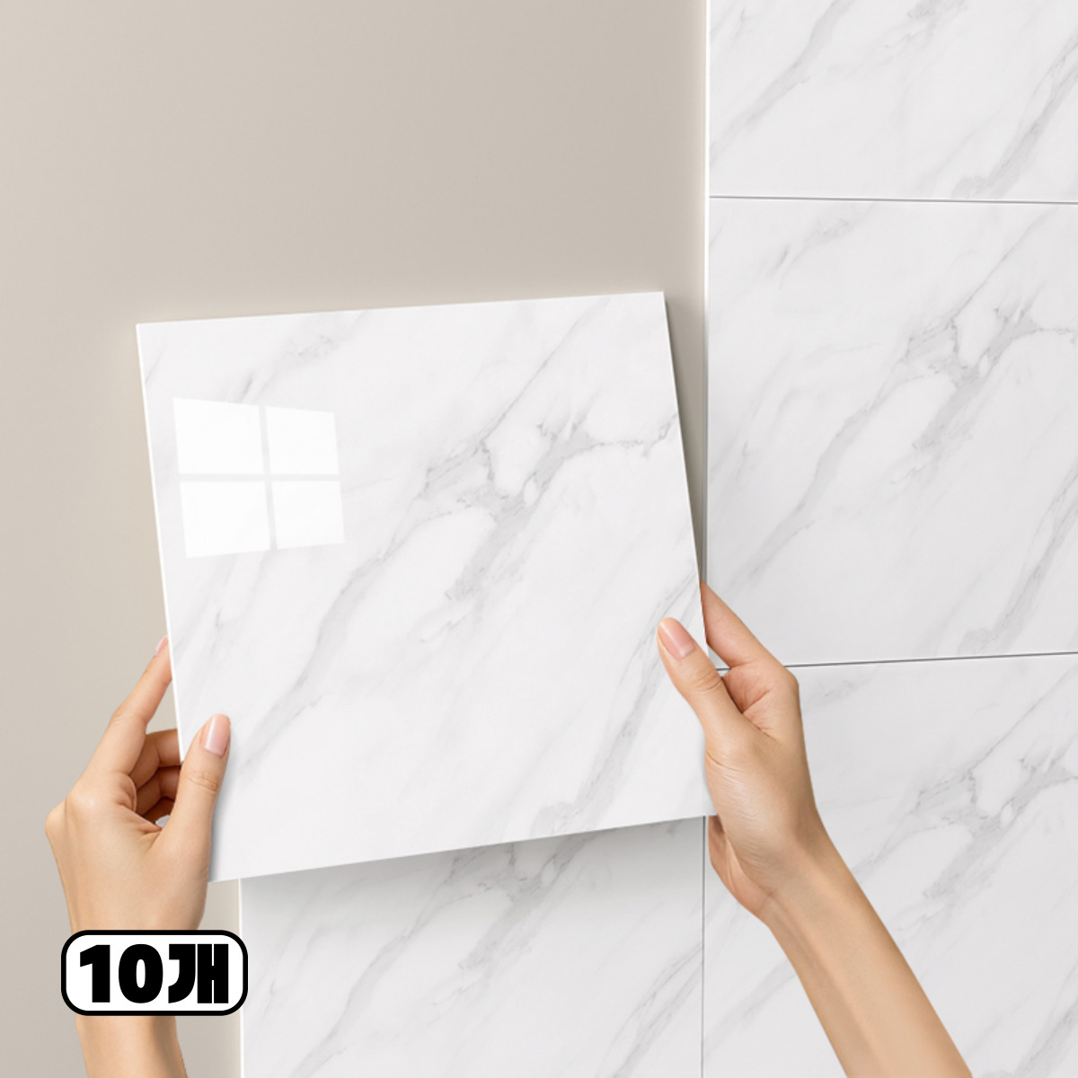 에이제이케이 붙이는 벽지 폼블럭 데코 대리석 타일시트지, 10개, 비앙코 화이트 8,700원