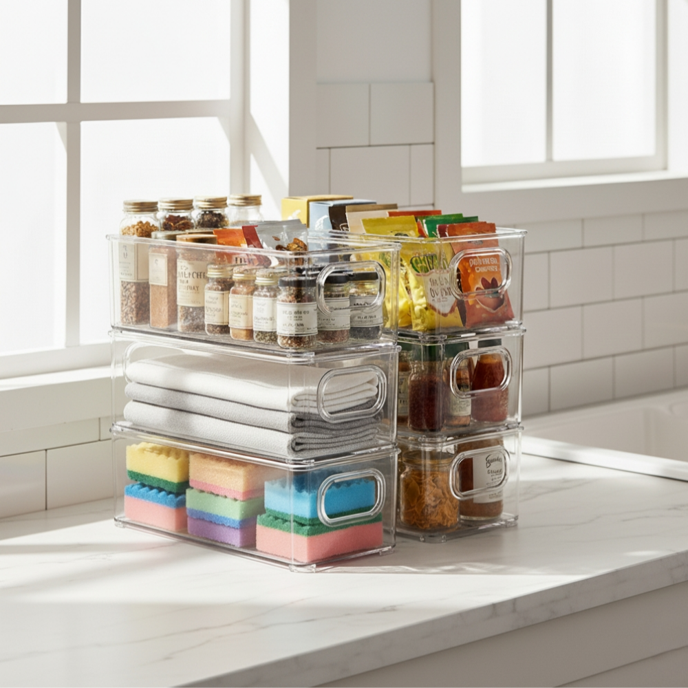 아르본드 깨지지않는 다용도 수납정리함, 6개, 투명 14,900원