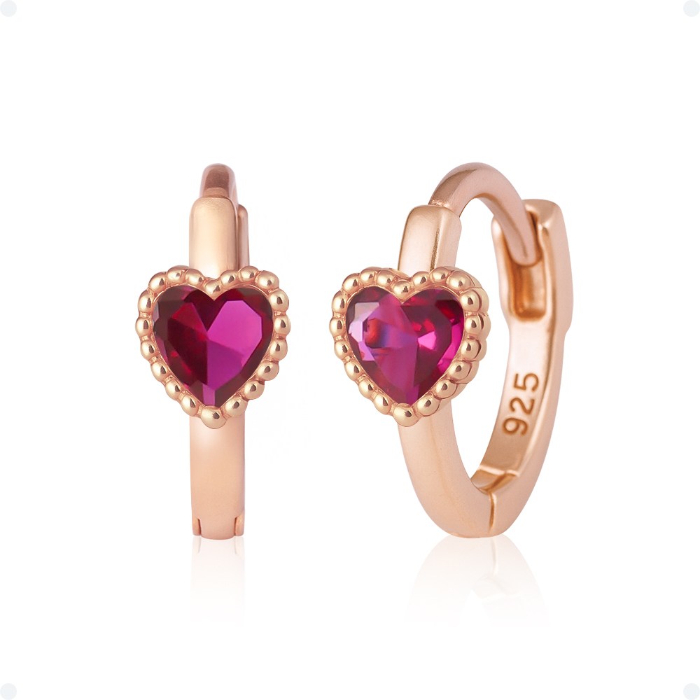 쥬넬 14KGF 러블리 미니 큐빅 하트 베젤 원터치 링 귀걸이(3 color) 57,900원