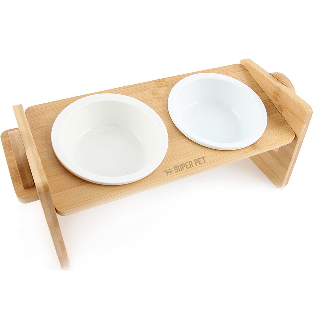 도그아이 반려동물 높이조절 대나무 식탁 + 도자기 식기 2구 18,900원