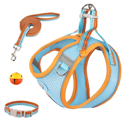 풀팟 소프트 X자형 하네스+견인줄+목줄, 반사세이프, 소형견,중형견, 블루오렌지, 1개 12,900원