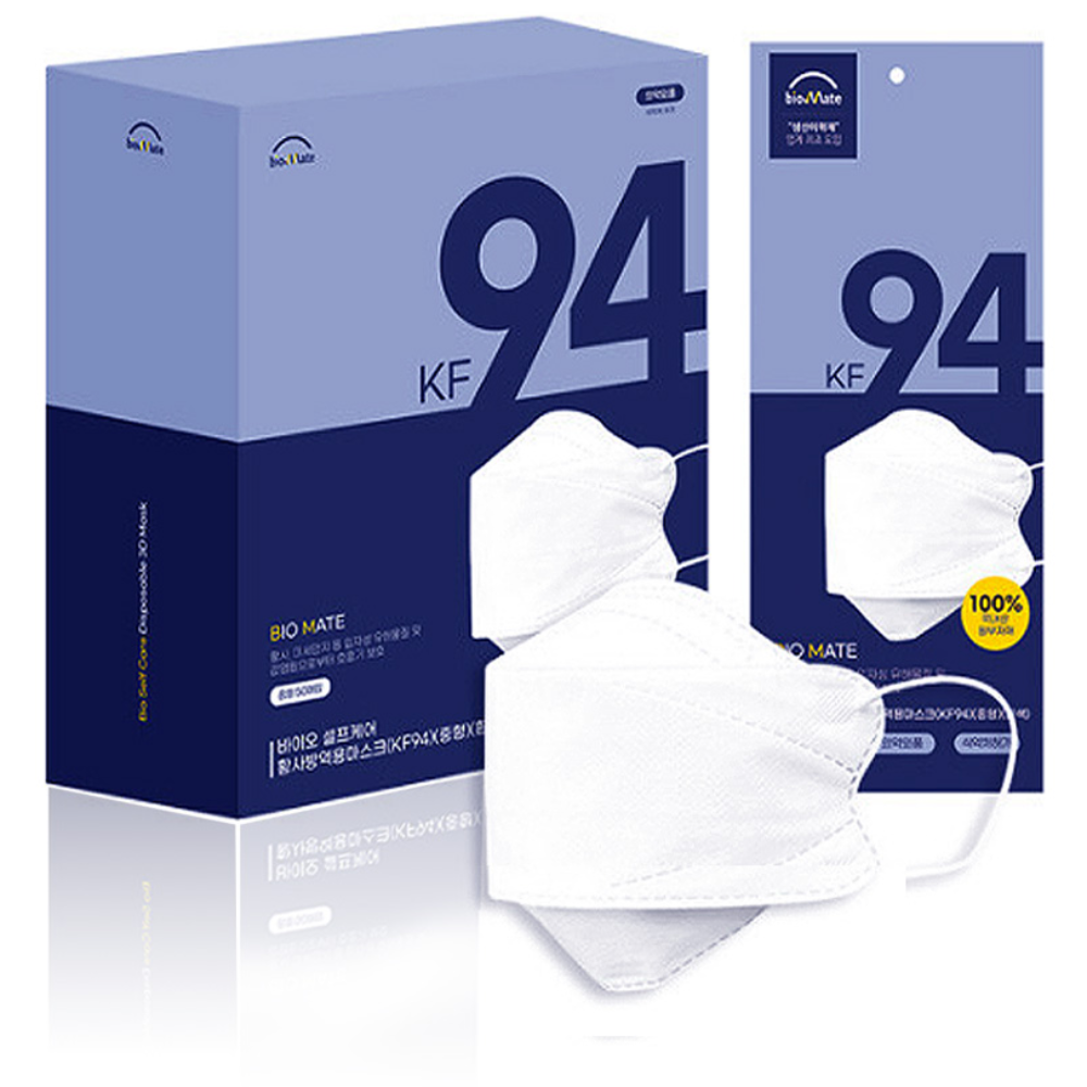 바이오셀프케어 KF94 마스크 중형 개별포장 50매x2박스, 50매, 2개, 화이트 44,900원
