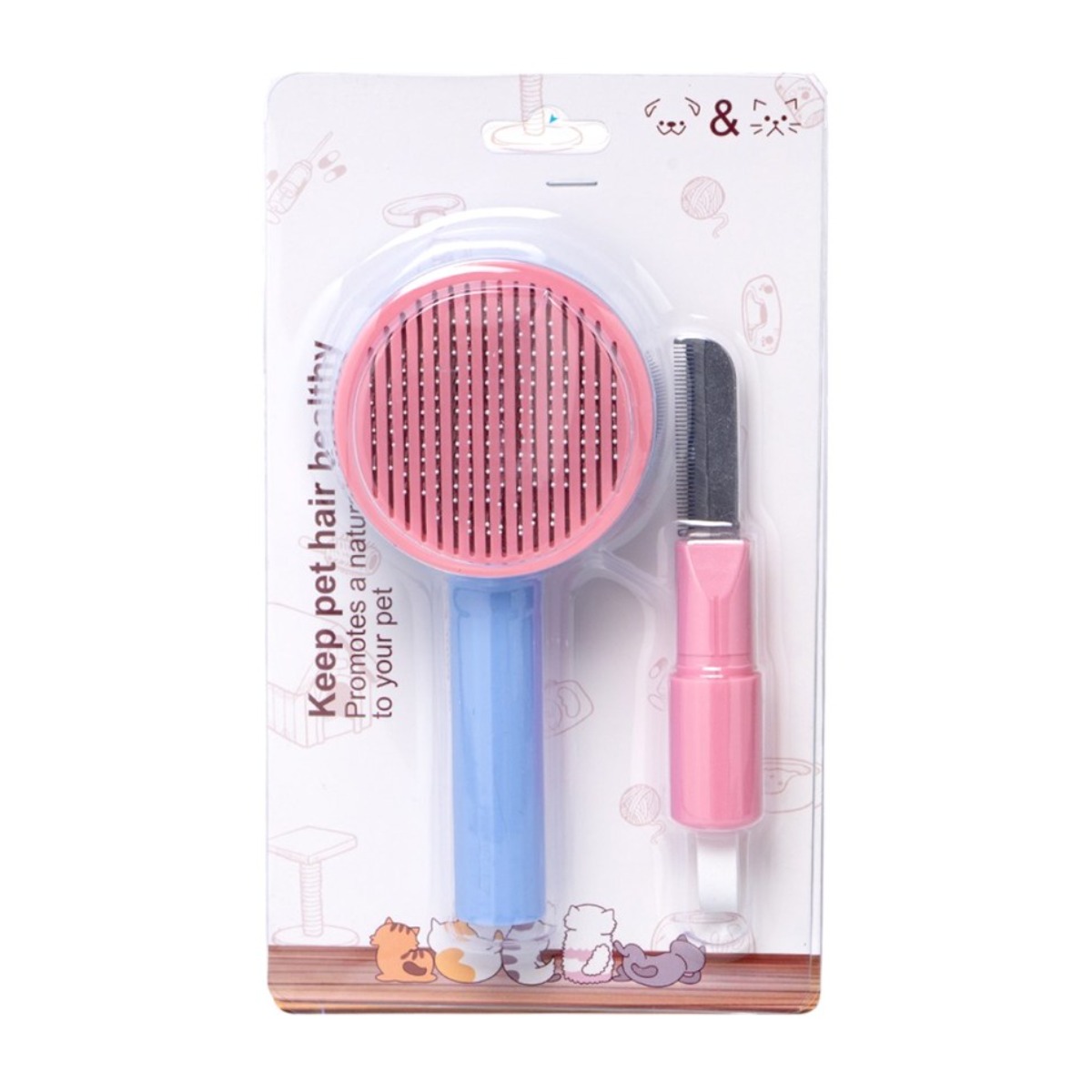 3IN1 원터치 강아지빗 + 숱빗 + 눈꼽빗 세트 애견 브러쉬 눈꼽빗 참빗 고양이 강아지 브러쉬, 블루핑크, 1개 8,900원