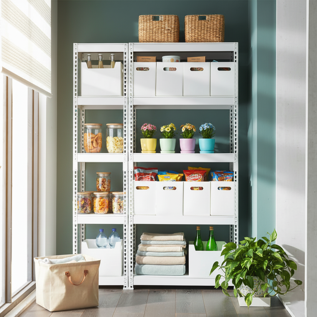 스피드랙 5단 선반 철제 조립식 베란다 팬트리 수납 정리, 화이트, 5단 231,700원