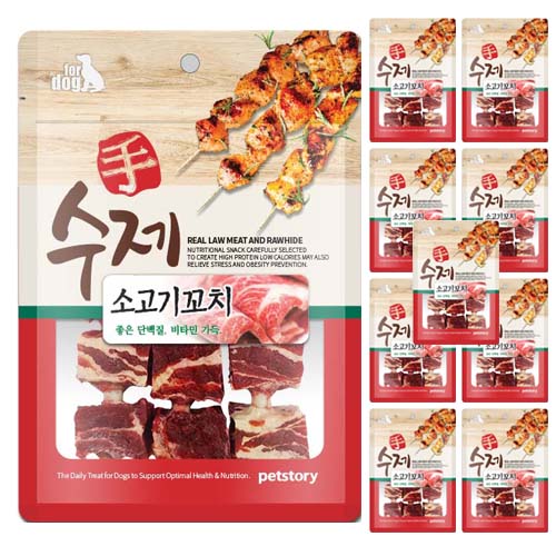 펫스토리 강아지 수제 꼬치 건조간식, 소고기, 90g, 10개 19,400원