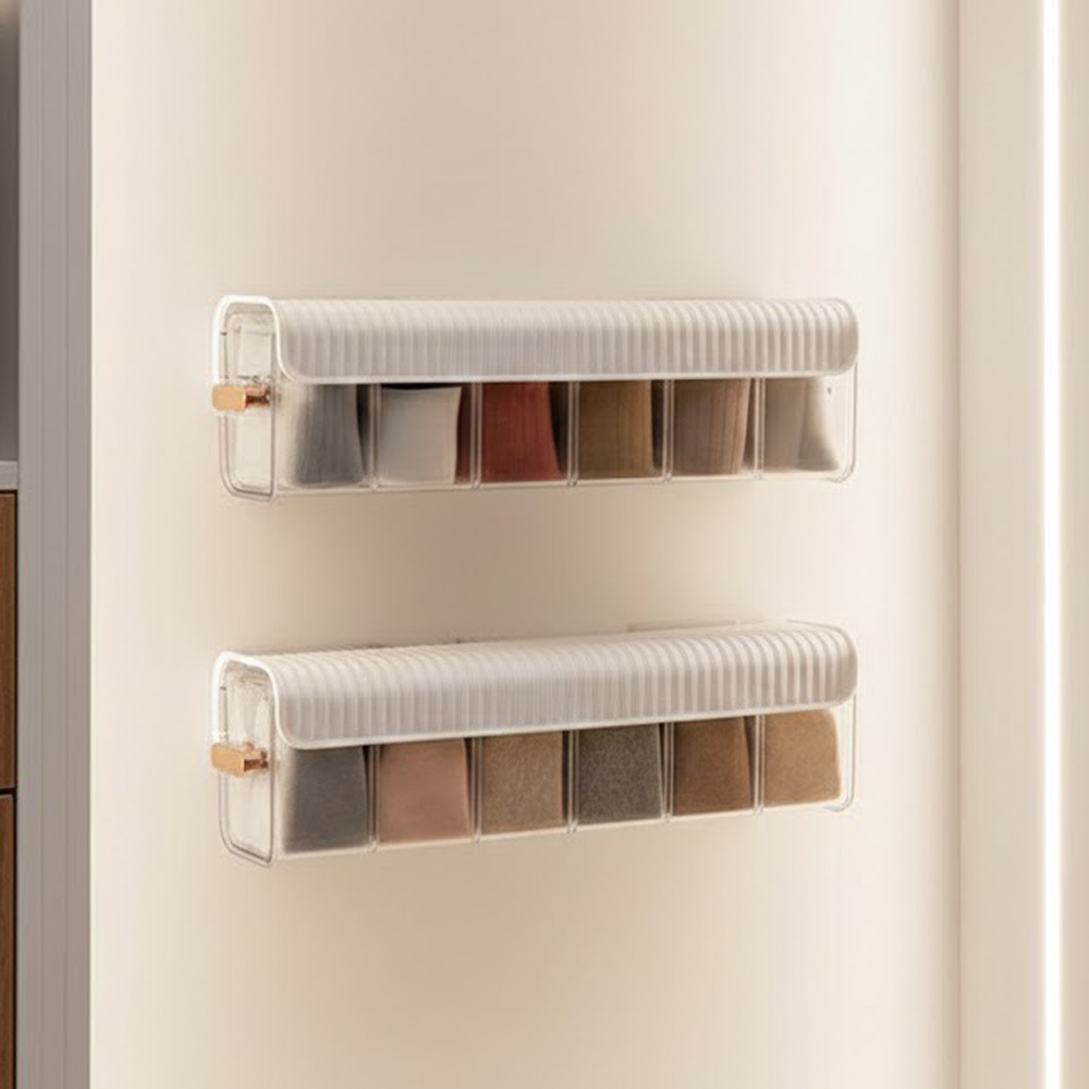 부착식 칸칸이 양말정리함 속옷정리함, 1개, 화이트 16,800원