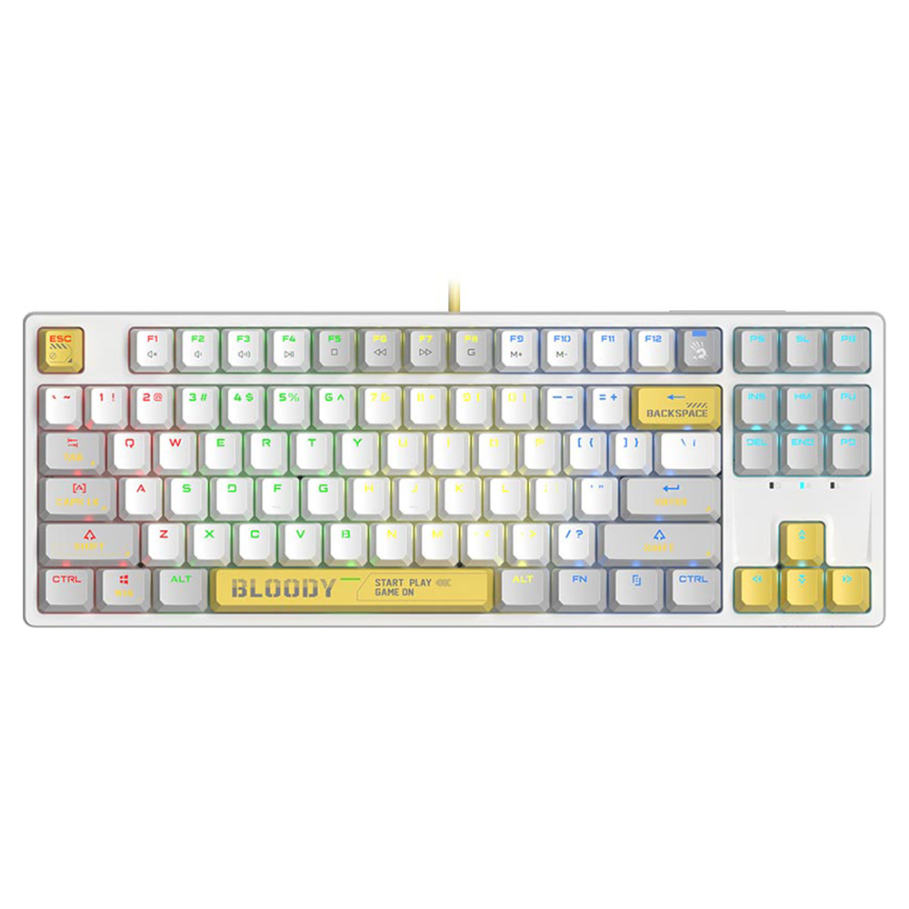 블러디 게이밍 유선 기계식 RGB 무한입력 키보드, Bloody S87 W, 화이트 84,100원