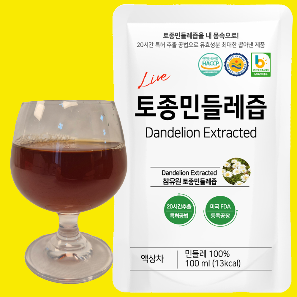 참유원 토종 흰민들레즙 - 대용량 단독구성 / 국내산 원료 100%, 100ml, 101개 49,850원
